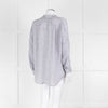 Vince Silk Grey And White Cable Knit Print Blouse