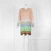 Matthew Williamson Pink Beige Green Silk Forest Print  Dress