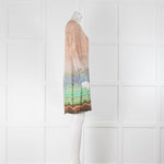 Matthew Williamson Pink Beige Green Silk Forest Print  Dress