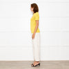 Nina Ricci Yellow Cut Out Detail Short Sleeve Jumper
