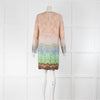 Matthew Williamson Pink Beige Green Silk Forest Print  Dress