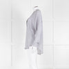 Vince Silk Grey And White Cable Knit Print Blouse