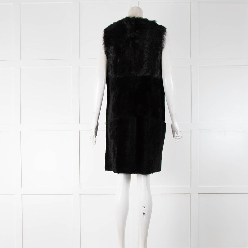 Dom Goor Black Reversable Shearling Sleeveless Coat