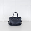 Longchamp Navy Blue Grainy Leather Le Foulonne Bag