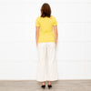 Nina Ricci Yellow Cut Out Detail Short Sleeve Jumper