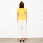 Nina Ricci Yellow Cut Out Detail Short Sleeve Jumper