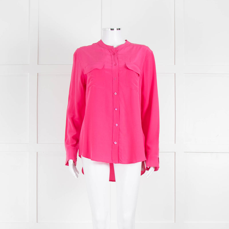 EQUIPMENT Pink L/S  Silk Top With Buttons