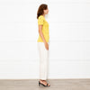 Nina Ricci Yellow Cut Out Detail Short Sleeve Jumper