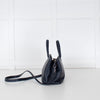 Longchamp Navy Blue Grainy Leather Le Foulonne Bag