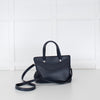 Longchamp Navy Blue Grainy Leather Le Foulonne Bag