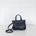Longchamp Navy Blue Grainy Leather Le Foulonne Bag