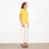Nina Ricci Yellow Cut Out Detail Short Sleeve Jumper