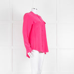 EQUIPMENT Pink L/S  Silk Top With Buttons