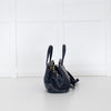 Longchamp Navy Blue Grainy Leather Le Foulonne Bag