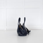 Longchamp Navy Blue Grainy Leather Le Foulonne Bag