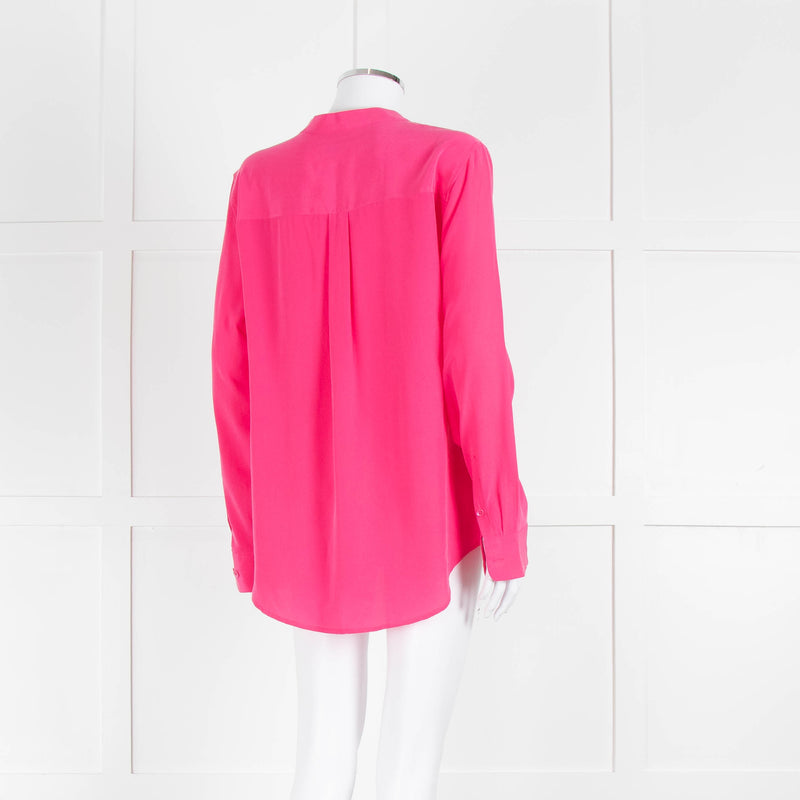EQUIPMENT Pink L/S  Silk Top With Buttons