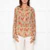 Isabel Marant Etoile Neutral Orange Flower Silk Blend Blouse