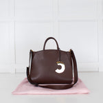 Cocinelle Brown Grained Leather Concrete Shoulder Bag