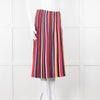 Tory Burch Multi Stripe Knit Pleat Elastic Waist Skirt