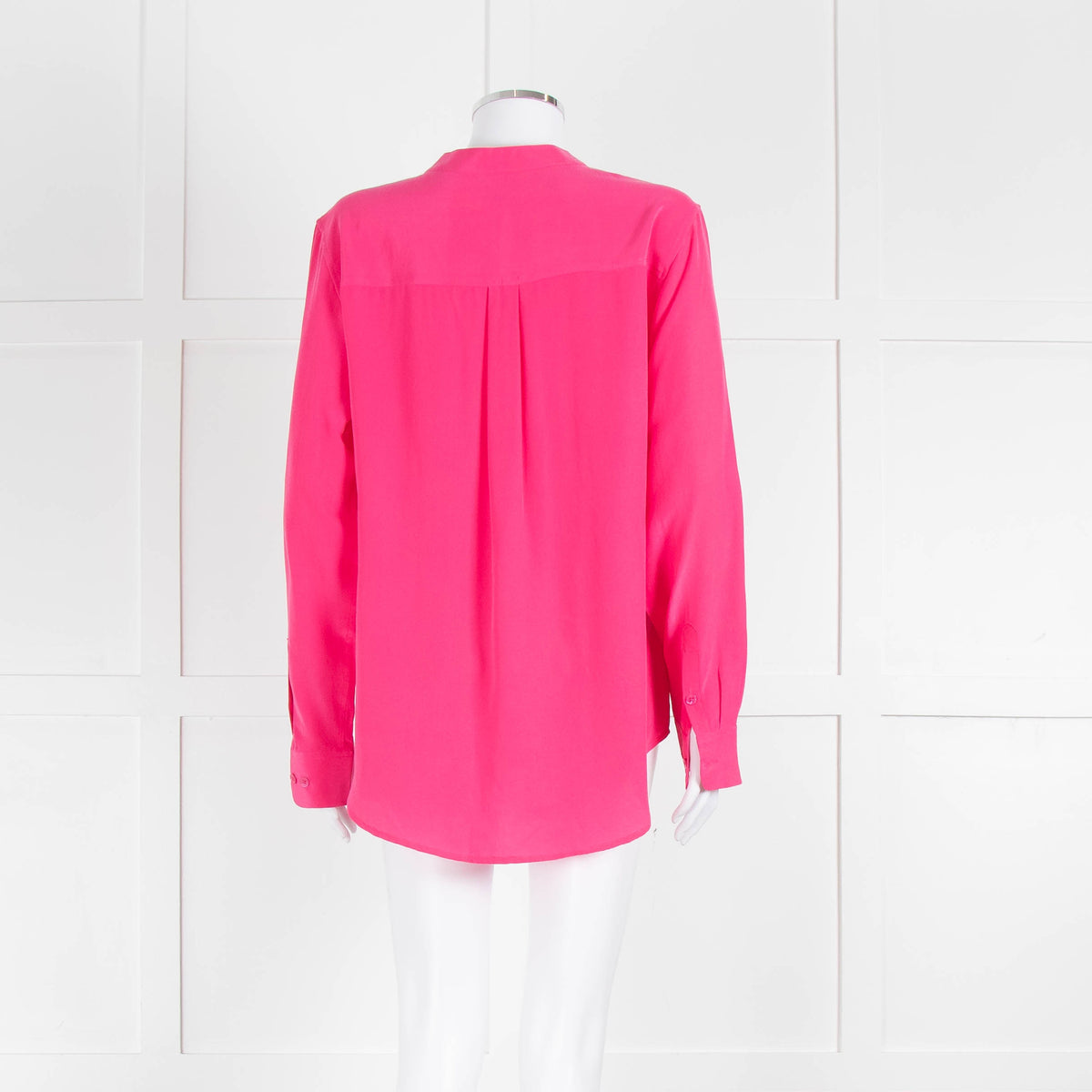 EQUIPMENT Pink L/S  Silk Top With Buttons