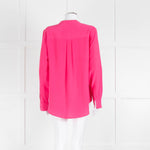 EQUIPMENT Pink L/S  Silk Top With Buttons