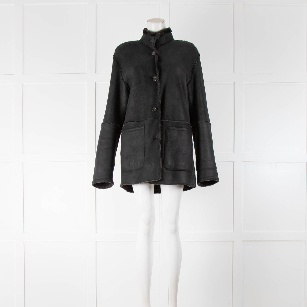 Cerruti 1881 Reversible Black Leopard Sheepskin
