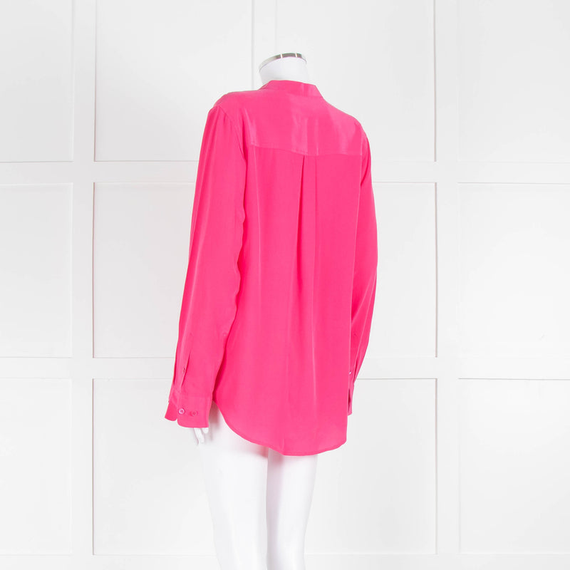 EQUIPMENT Pink L/S  Silk Top With Buttons