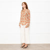 Isabel Marant Etoile Neutral Orange Flower Silk Blend Blouse