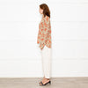 Isabel Marant Etoile Neutral Orange Flower Silk Blend Blouse