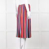 Tory Burch Multi Stripe Knit Pleat Elastic Waist Skirt