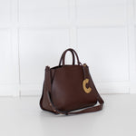 Cocinelle Brown Grained Leather Concrete Shoulder Bag