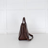 Cocinelle Brown Grained Leather Concrete Shoulder Bag