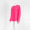 EQUIPMENT Pink L/S  Silk Top With Buttons