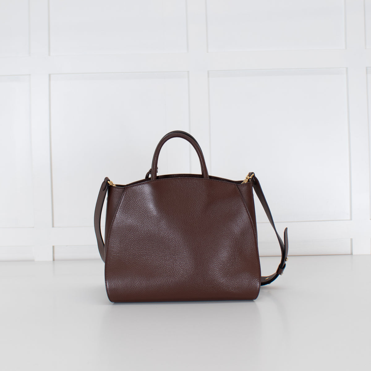 Cocinelle Brown Grained Leather Concrete Shoulder Bag