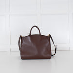 Cocinelle Brown Grained Leather Concrete Shoulder Bag