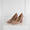 Sergio Rossi Neutral Suede Block Hill Shoes