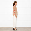 Isabel Marant Etoile Neutral Orange Flower Silk Blend Blouse