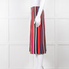 Tory Burch Multi Stripe Knit Pleat Elastic Waist Skirt