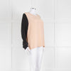 EQUIPMENT Peach Silk Top With Black Long Sleeves