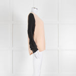 EQUIPMENT Peach Silk Top With Black Long Sleeves