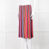 Tory Burch Multi Stripe Knit Pleat Elastic Waist Skirt