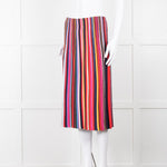 Tory Burch Multi Stripe Knit Pleat Elastic Waist Skirt