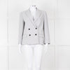 Theory White Checked Double Breasted Blazer
