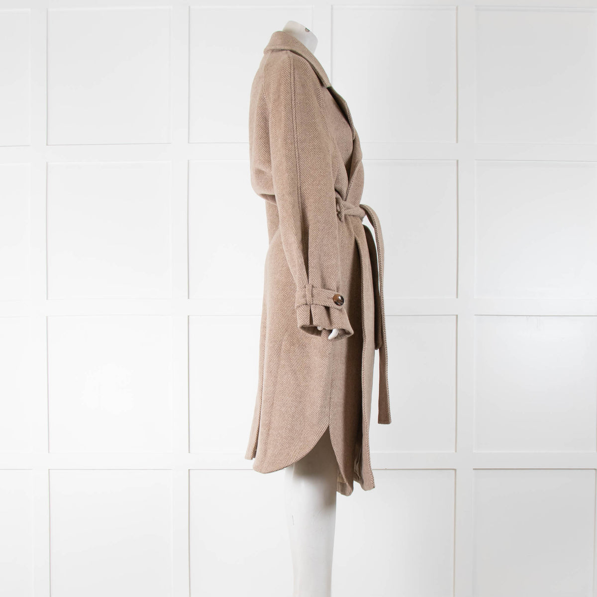Dea Kudibal Pale Tan Herring Bone Coat