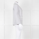 Theory White Checked Double Breasted Blazer