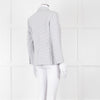 Theory White Checked Double Breasted Blazer
