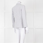 Theory White Checked Double Breasted Blazer