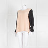 EQUIPMENT Peach Silk Top With Black Long Sleeves