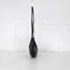 Adolfo Dominguez Black Leather Half Moon Crossbody Bag