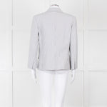 Theory White Checked Double Breasted Blazer